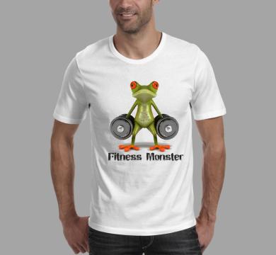 Тениска с щампа Fitness Monster