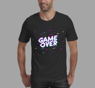 Тениска с щампа Game over