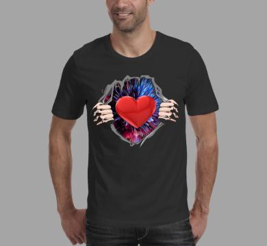 Тениска с щампа Сърце