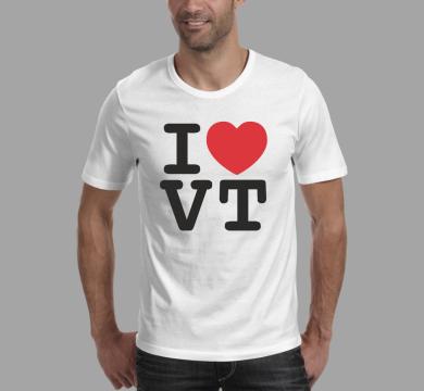 Тениска с щампа I love VT