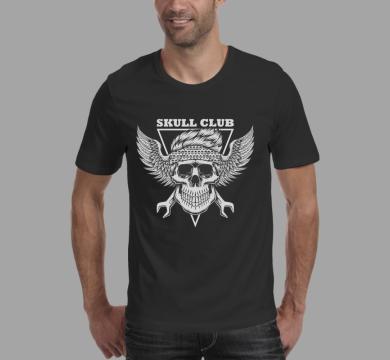 Тениска с щампа Skull club