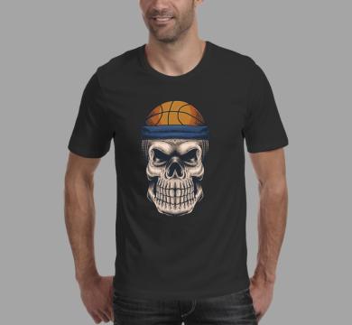 Тениска с щампа Basketball skull