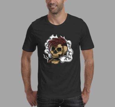 Тениска с щампа Skull smoker