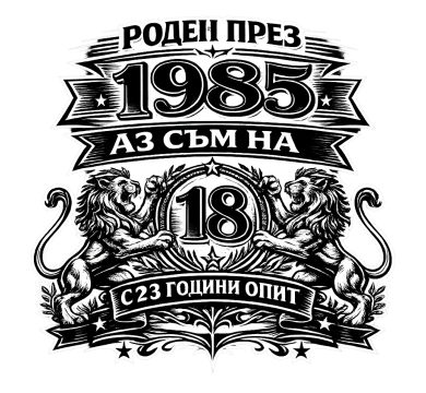 Тениска Аз съм на 18 и години опит