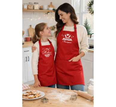 Престилка с надпис за майка и дете