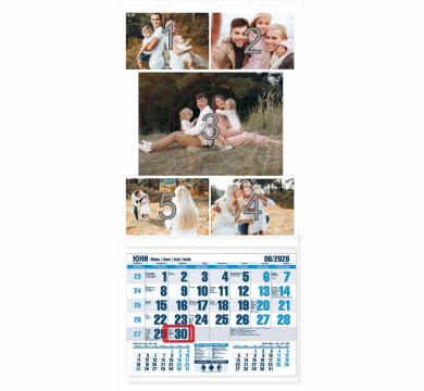 Календар с 5 снимки - едносекционен