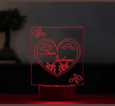 LED Нощна цветна лампа - Love